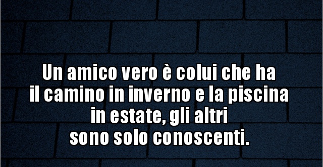 Il Vero Amico è Colui Che Un amico vero è colui che ha il camino in inverno e la.. | BESTI.it