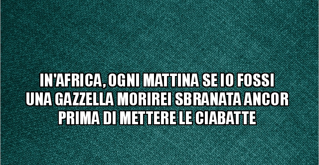 Ogni Giorno Una Gazzella Si Sveglia Parodia