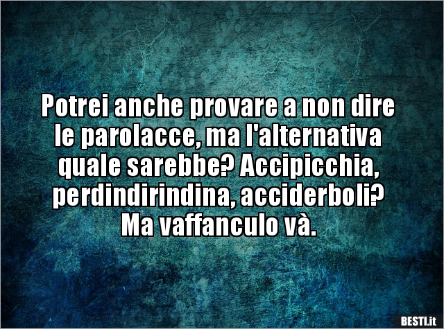 Potrei anche provare a non dire le parolacce, ma..   - immagini  divertenti, foto, barzellette, video